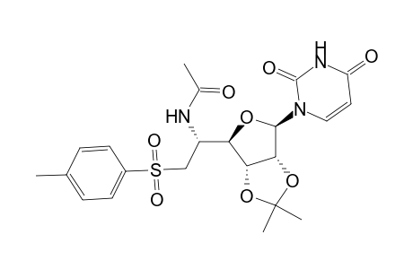 1-[5-N-Acetyl-5-amino-5,6-dideoxy-2,3-O-isopropylidene-6-(p-toluenesulfonyl)-.alpha.-L-talofuranosyl]uracil