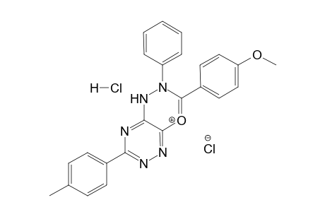 3-(p-Methoxyphenyl)-7-(p-methylphenyl)-2-phenyl-1,2,4-triazino[5,6-e]-1,3,4-oxadiazinium chloride hydrchloride salt