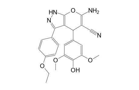 6-amino-3-(4-ethoxyphenyl)-4-(4-hydroxy-3,5-dimethoxyphenyl)-1,4-dihydropyrano[2,3-c]pyrazole-5-carbonitrile