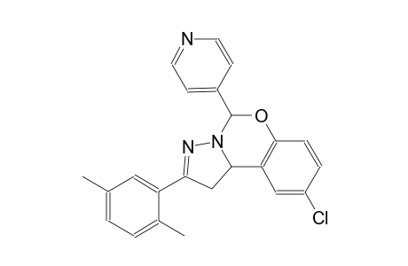 9-chloro-2-(2,5-dimethylphenyl)-5-(4-pyridinyl)-1,10b-dihydropyrazolo[1,5-c][1,3]benzoxazine