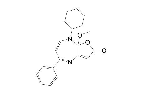 8-Cyclohexyl-5-phenyl-8a-methoxy-8,8a-dihydro-2H-furo[2,3-b][1,4]diazepin-2-one