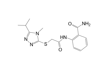 2-({[(5-isopropyl-4-methyl-4H-1,2,4-triazol-3-yl)sulfanyl]acetyl}amino)benzamide