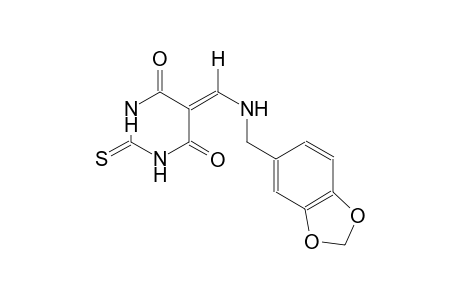 5-{[(1,3-benzodioxol-5-ylmethyl)amino]methylene}-2-thioxodihydro-4,6(1H,5H)-pyrimidinedione
