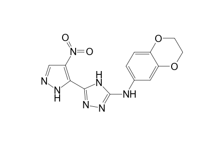 N-(2,3-dihydro-1,4-benzodioxin-6-yl)-5-(4-nitro-1H-pyrazol-5-yl)-4H-1,2,4-triazol-3-amine