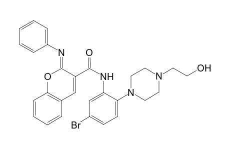 N-(5-Bromo-2-(4-(2-hydroxyethyl)piperazin-1-yl)phenyl)-2-(phenylimino)-2H-chromene-3-carboxamide