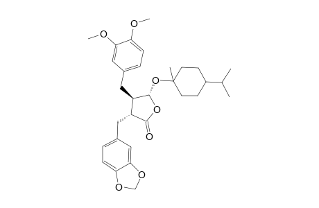 (-)-(3R,4R,5R)-3-(3',4'-Methylenedioxybenzyl)-4-(3",4"-dimethoxybenzyl)-5-(1-menthyloxy)butyrolactone