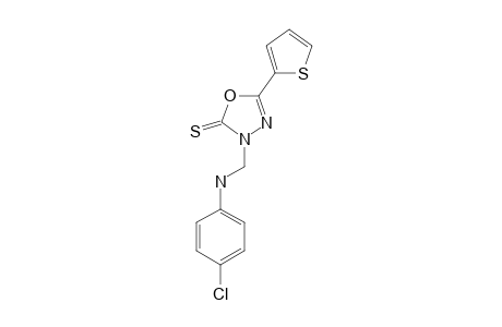 3-(4-CHLOROPHENYL)-AMINOMETHYL-5-(2-THIENYL)-1,3,4-OXADIAZOLINE-2-THIONE
