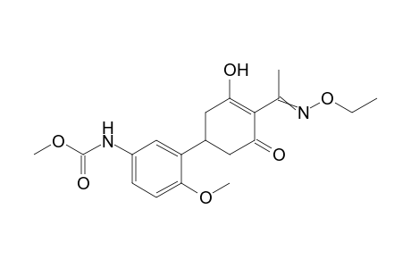 Carbamic acid, [3-[4-[1-(ethoxyimino)ethyl]-3-hydroxy-5-oxo-3-cyclohexen-1-yl]-4-methoxyphenyl]-, methyl ester