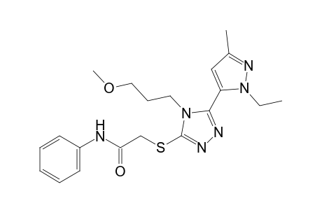 2-{[5-(1-ethyl-3-methylpyrazol-5-yl)-4-(3-methoxypropyl)-4H-1,2,4-triazol-3-yl]thio}acetanilide