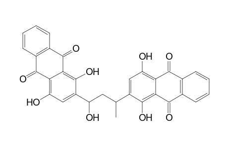 9,10-Anthracenedione, 2,2'-(1-hydroxy-3-methyl-1,3-propanediyl)bis[1,4-dihydroxy-