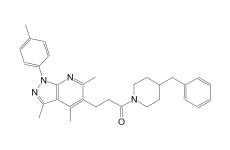 1H-pyrazolo[3,4-b]pyridine, 3,4,6-trimethyl-1-(4-methylphenyl)-5-[3-oxo-3-[4-(phenylmethyl)-1-piperidinyl]propyl]-