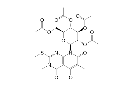 3,4,7,8-TETRAHYDRO-5-HYDROXY-3,6-DIMETHYL-2-METHYLTHIO-4,7-DIOXO-8-(2,3,4,6-TETRA-O-ACETYL-BETA-D-GLUCOPYRANOSYL)-PYRIDO-[2,3-D]-PYRIMIDINE