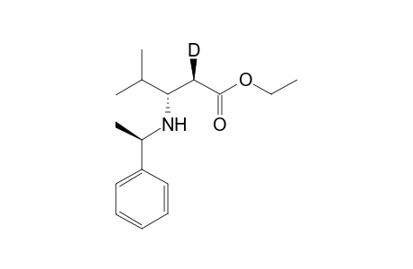 Ethyl 2(R)-deuterio-4-methyl-3(R)-[N-(R)-1-phenylethylamino]pentanoate