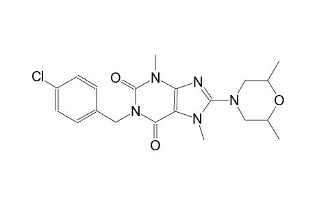1-(4-chlorobenzyl)-8-(2,6-dimethyl-4-morpholinyl)-3,7-dimethyl-3,7-dihydro-1H-purine-2,6-dione