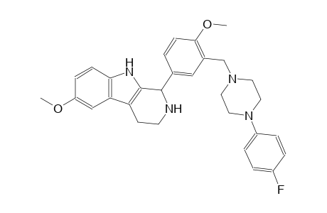 1-(3-{[4-(4-fluorophenyl)-1-piperazinyl]methyl}-4-methoxyphenyl)-6-methoxy-2,3,4,9-tetrahydro-1H-beta-carboline