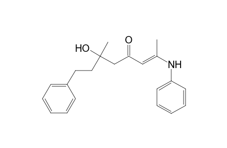 8-Phenyl-6-methyl-6-hydroxy-2-(N-phenylamino)oct-2-en-4-one
