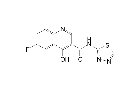 3-quinolinecarboxamide, 6-fluoro-4-hydroxy-N-(1,3,4-thiadiazol-2-yl)-