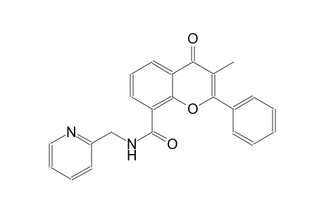 4H-1-benzopyran-8-carboxamide, 3-methyl-4-oxo-2-phenyl-N-(2-pyridinylmethyl)-
