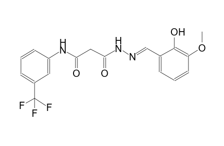beta-alanine, 3-oxo-N-[3-(trifluoromethyl)phenyl]-, 2-[(E)-(2-hydroxy-3-methoxyphenyl)methylidene]hydrazide