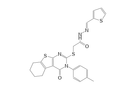 2-{[3-(4-methylphenyl)-4-oxo-3,4,5,6,7,8-hexahydro[1]benzothieno[2,3-d]pyrimidin-2-yl]sulfanyl}-N'-[(E)-2-thienylmethylidene]acetohydrazide