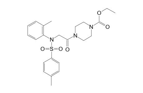 Glycine, N-(o-tolyl)-N-(p-tolylsulfonyl)-, 4-carbethoxypiperazide