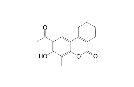 6H-dibenzo[b,d]pyran-6-one, 2-acetyl-7,8,9,10-tetrahydro-3-hydroxy-4-methyl-
