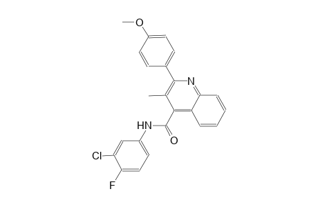 N-(3-chloro-4-fluorophenyl)-2-(4-methoxyphenyl)-3-methyl-4-quinolinecarboxamide