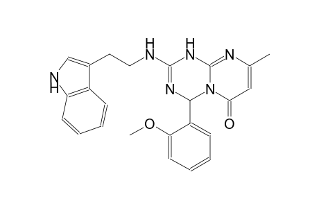 6H-pyrimido[1,2-a][1,3,5]triazin-6-one, 1,4-dihydro-2-[[2-(1H-indol-3-yl)ethyl]amino]-4-(2-methoxyphenyl)-8-methyl-