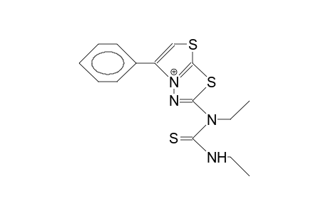 (<5-Phenyl-thiazolo(2,3-B)-1,3,4-thiadiazol-2-yl-4-ium>-ethylaminothiocarbonyl)-ethylamine cation