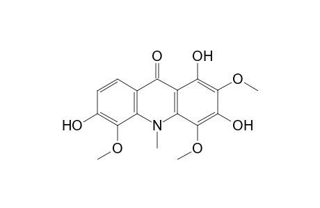 1,3,6-trihydroxy-2,4,5-trimethoxy-10-methylacridin-9(10H)-one