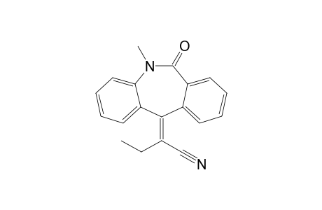 5,6-Dihydro-11H-5-methyl-11-(.alpha.-ethyl)-cyanomethylene-dibenzo[b,e]azepin-6-one