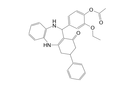 1H-dibenzo[b,e][1,4]diazepin-1-one, 11-[4-(acetyloxy)-3-ethoxyphenyl]-2,3,4,5,10,11-hexahydro-3-phenyl-
