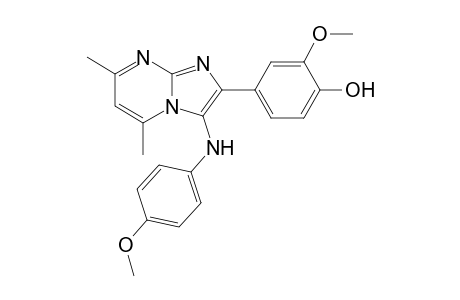 2-Methoxy-4-{3-[(4-methoxyphenyl)amino]-5,7-dimethylimidazo[1,2-a]pyrimidin-2-yl}phenol
