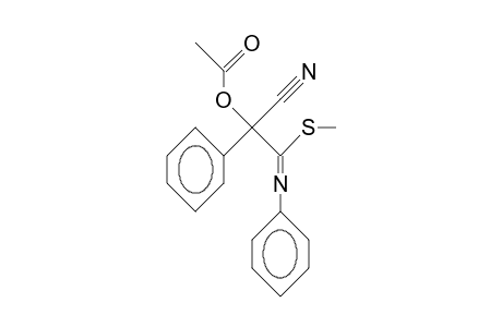 (1-Acetoxy-1-cyano-2-methylthio-2-phenylimino)-ethyl-benzene