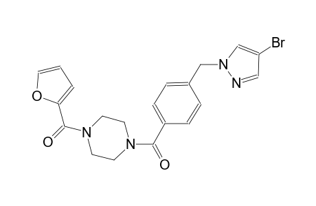 1-{4-[(4-bromo-1H-pyrazol-1-yl)methyl]benzoyl}-4-(2-furoyl)piperazine