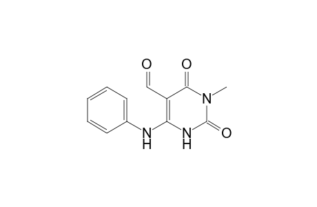 3-methyl-2,4-bis(oxidanylidene)-6-phenylazanyl-1H-pyrimidine-5-carbaldehyde