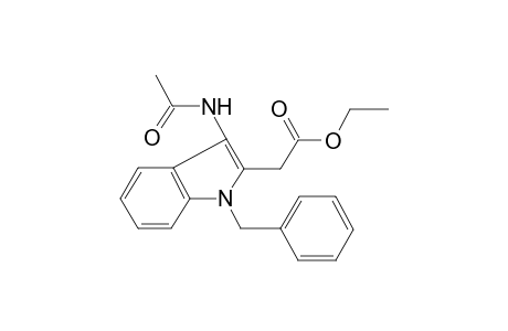 Acetic acid, 2-(3-acetylamino-1-benzyl-2-indolyl)-, ethyl ester