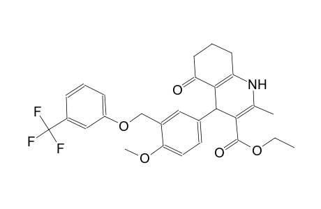 ethyl 4-(4-methoxy-3-{[3-(trifluoromethyl)phenoxy]methyl}phenyl)-2-methyl-5-oxo-1,4,5,6,7,8-hexahydro-3-quinolinecarboxylate