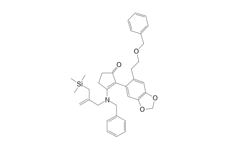 3-[N-Benzyl-N-[2-[(trimethylsilyl)methyl]-2-propenyl]amino]-2-[2'-(2-(benzyloxy)ethy)-4',5'-(methylenedioxy)phenyl]-2-cyclopenten-1-one