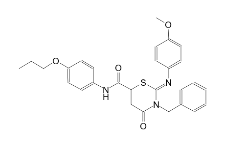 (2Z)-3-benzyl-2-[(4-methoxyphenyl)imino]-4-oxo-N-(4-propoxyphenyl)tetrahydro-2H-1,3-thiazine-6-carboxamide
