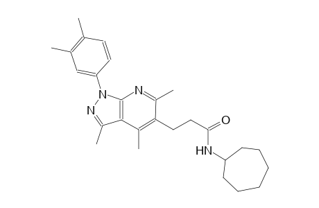 1H-pyrazolo[3,4-b]pyridine-5-propanamide, N-cycloheptyl-1-(3,4-dimethylphenyl)-3,4,6-trimethyl-