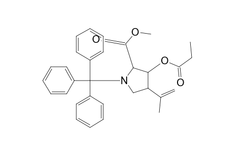 Methyl 1-[ triphenylmethyl]-2-methoxycarbonyl-4-(1'-methylethenyl)-3-pyrrolidinyl acetate