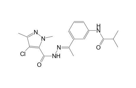 N-(3-{(1E)-N-[(4-chloro-1,3-dimethyl-1H-pyrazol-5-yl)carbonyl]ethanehydrazonoyl}phenyl)-2-methylpropanamide