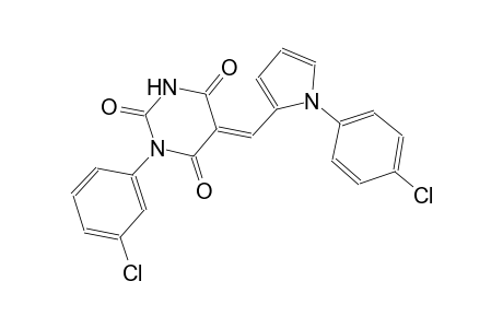 (5E)-1-(3-chlorophenyl)-5-{[1-(4-chlorophenyl)-1H-pyrrol-2-yl]methylene}-2,4,6(1H,3H,5H)-pyrimidinetrione