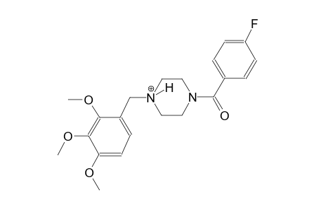 1-(4-fluorobenzoyl)-4-(2,3,4-trimethoxybenzyl)piperazin-4-ium