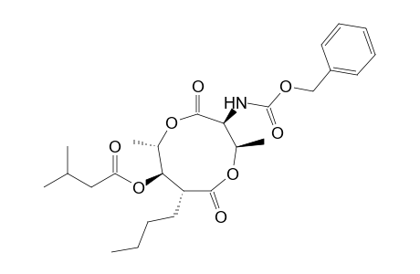 (+)-(3S,4R,7R,8R,9S)-3-Benzyloxycarbonylamino-7-n-butyl-4,9-dimethyl-1,5-dioxa-8-isobutylcarbonyloxycyclononane-2,6-dione