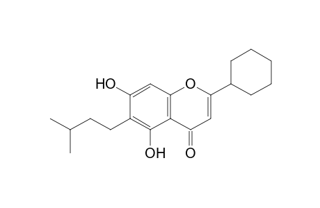 2-cyclohexyl-5,7-dihydroxy-6-(3-methylbutyl)-1-benzopyran-4-one