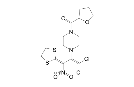 (4-(1,1-Dichloro-3-(1,3-dithiolan-2-ylidene)-3-nitroprop-1-en-2-yl)piperazin-1-yl) (tetrahydrofuran-2-yl)methanone