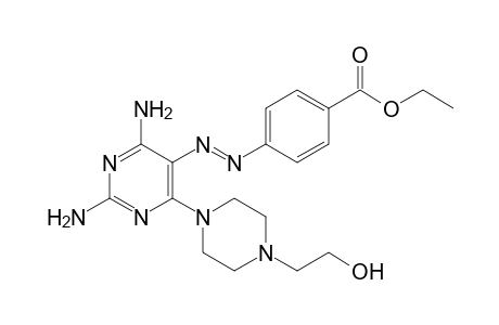 p-{{2,4-diamino-6-[4-(2-hydroxyethyl)piperazin-1-yl]pyrimidin-5-yl}azo}benzoic acid, ethyl ester