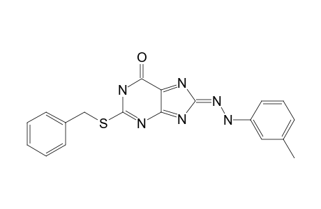 2-(BENZYLSULFANYL)-8-[(3-METHYLPHENYL)-HYDRAZONO]-1,8-DIHYDROPURIN-6-ONE